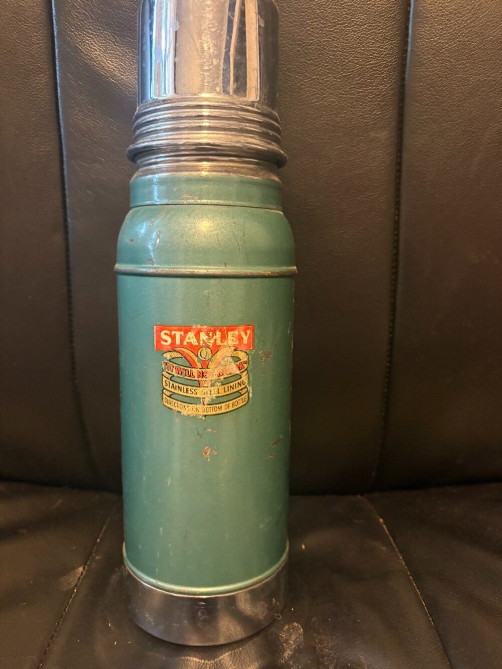 Vintage Stanley Super Vac N943 Quart Thermos Green Made in USA